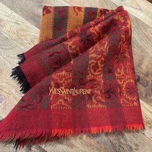 Yves Saint Laurent Authenticated Scarf -Cashmere Red for Women
